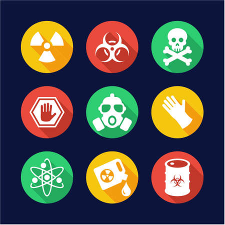 Biohazard Icons Flat Design Circleのイラスト素材