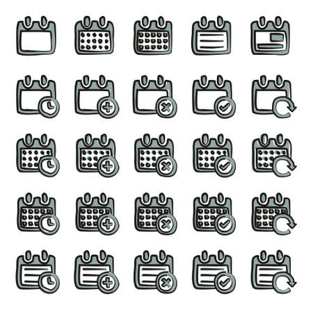 Calendar Icons Freehand 2 Colorのイラスト素材