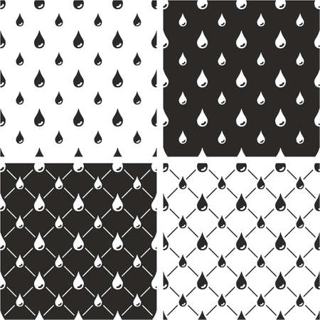 Water Drops Big & SmallSeamless Pattern Setのイラスト素材