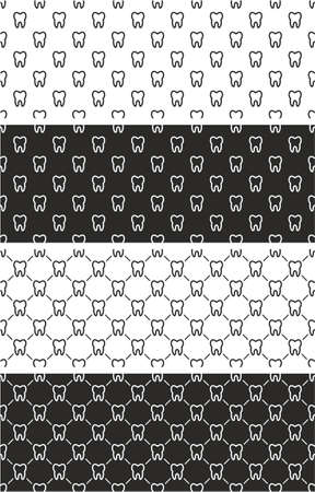 Tooth Seamless Pattern Setのイラスト素材