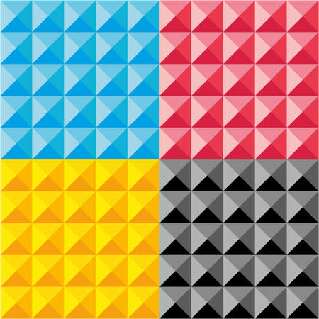 CMYK Pyramid Seamless Vector Pattern or Seamless Vector Patternのイラスト素材
