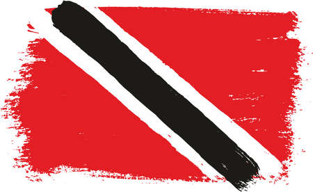 Trinidad and Tobago Flag Vector Hand Painted with Rounded Brushのイラスト素材
