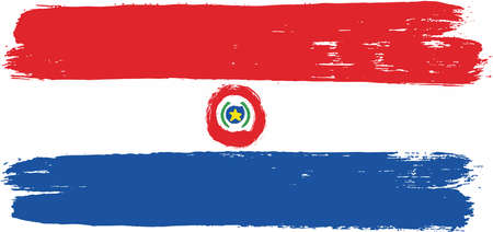 Paraguay Flag Vector Hand Painted with Rounded Brushのイラスト素材