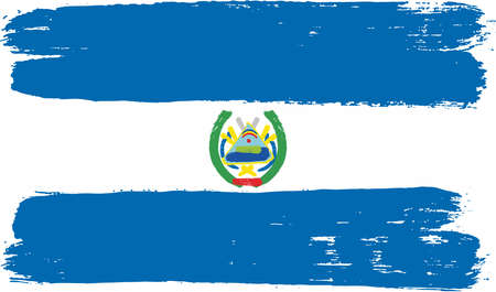 Nicaragua Flag Vector Hand Painted with Rounded Brushのイラスト素材