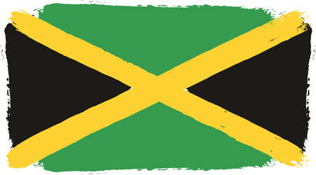 Jamaica Flag Vector Hand Painted with Rounded Brushのイラスト素材
