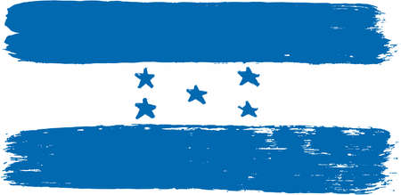 Honduras Flag Vector Hand Painted with Rounded Brushのイラスト素材