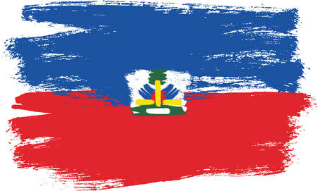 Haiti Flag Vector Hand Painted with Rounded Brushのイラスト素材