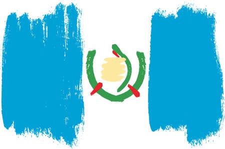 Guatemala Flag Vector Hand Painted with Rounded Brushのイラスト素材