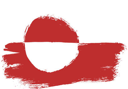 Greenland Flag Vector Hand Painted with Rounded Brushのイラスト素材