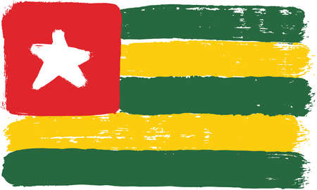 Togo Flag Vector Hand Painted with Rounded Brushのイラスト素材