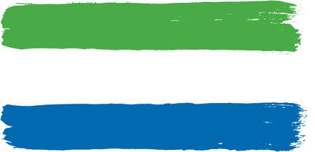 Sierra Leone Flag Vector Hand Painted with Rounded Brushのイラスト素材