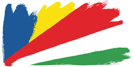 Seychelles Flag Vector Hand Painted with Rounded Brushのイラスト素材