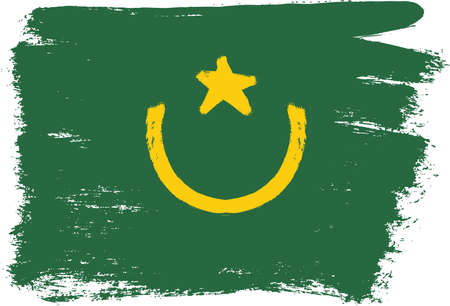 Mauritania Flag Vector Hand Painted with Rounded Brush.のイラスト素材