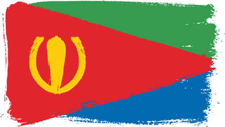 Eritrea Flag Vector Hand Painted with Rounded Brushのイラスト素材