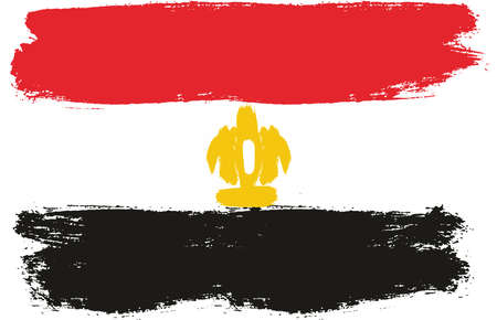 Egypt Flag Vector Hand Painted with Rounded Brushのイラスト素材