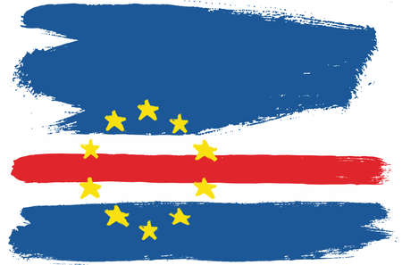 Cape Verde Flag Vector Hand Painted with Rounded Brushのイラスト素材