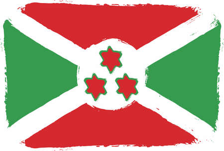 Burundi Flag Vector Hand Painted with Rounded Brushのイラスト素材