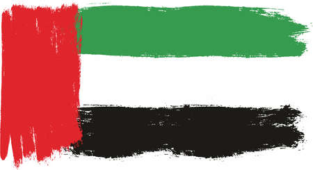 United Arab Emirates Flag Vector Hand Painted with Rounded Brushのイラスト素材