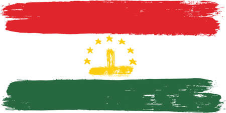 Tajikistan Flag Vector Hand Painted with Rounded Brushのイラスト素材