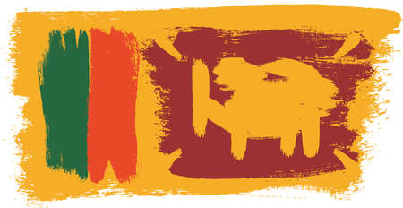 Sri Lanka Flag Vector Hand Painted with Rounded Brushのイラスト素材