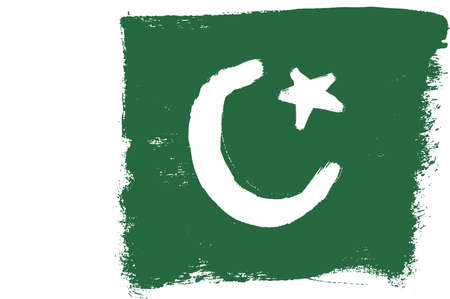 Pakistan Flag Vector Hand Painted with Rounded Brushのイラスト素材
