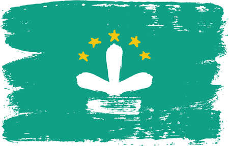 Macau Flag Vector Hand Painted with Rounded Brushのイラスト素材