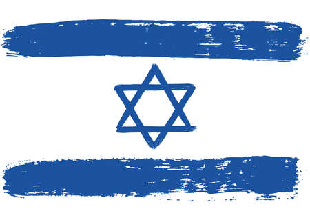Israel Flag Vector Hand Painted with Rounded Brushのイラスト素材