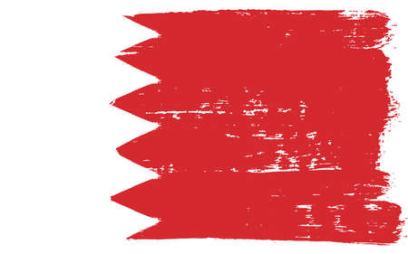Bahrain Flag Vector Hand Painted with Rounded Brushのイラスト素材