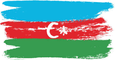 Azerbaijan Flag Vector Hand Painted with Rounded Brushのイラスト素材