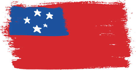 Samoa Flag Vector Hand Painted with Rounded Brushのイラスト素材