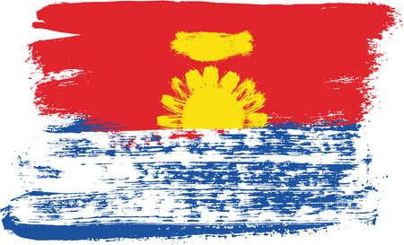 Kiribati Flag Vector Hand Painted with Rounded Brush.のイラスト素材