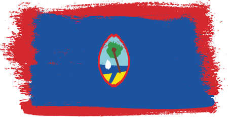 Guam Flag Vector Hand Painted with Rounded Brushのイラスト素材