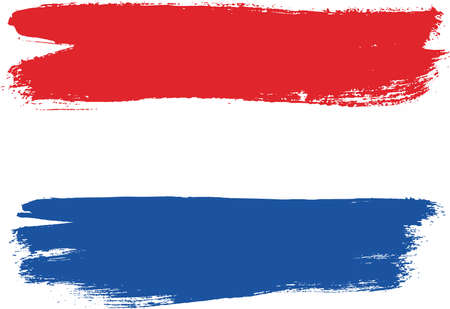 Netherlands Flag Vector Hand Painted with Rounded Brushのイラスト素材