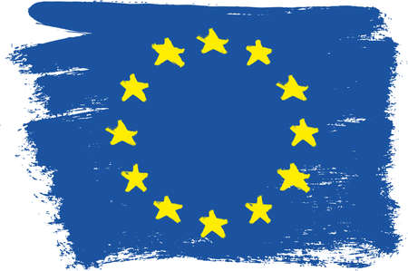European Union Flag Vector Hand Painted with Rounded Brushのイラスト素材