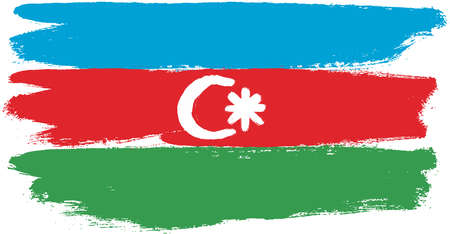 Azerbaijan Flag Vector Hand Painted with Rounded Brushのイラスト素材