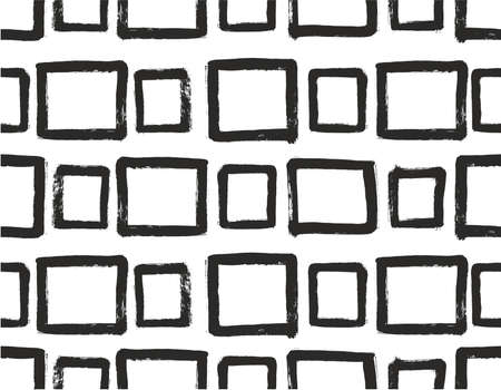 Square Seamless Abstract Vector Pattern or Seamless Abstract Vector Background Hand Painted with Rounded Brushのイラスト素材