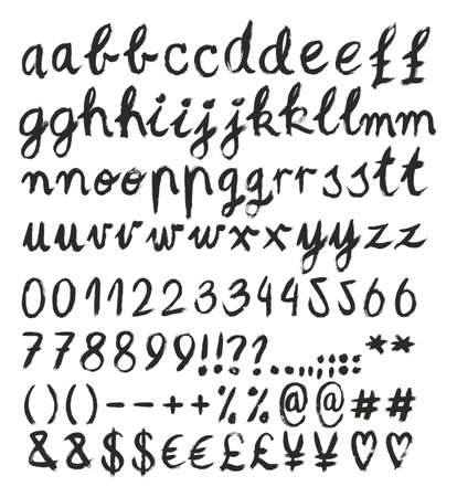 Handwritten Brush Vector Font Script Lettersのイラスト素材