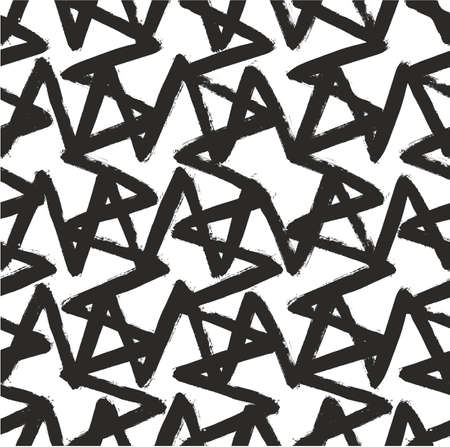 Crisscross Waves Seamless Abstract Vector Pattern or Seamless Abstract Vector Background Hand Painted with Rounded Brushのイラスト素材