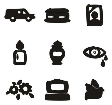 Funeral Icons Freehand Fillのイラスト素材