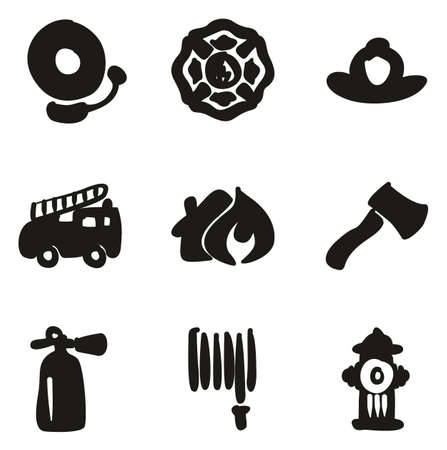 Fireman Icons Freehand Fillのイラスト素材