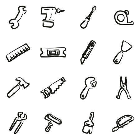 Handyman Icons Freehandのイラスト素材