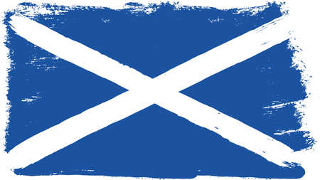 Scotland Flag Vector Hand Painted with Rounded Brushのイラスト素材