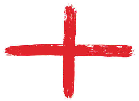 England Flag Vector Hand Painted with Rounded Brushのイラスト素材