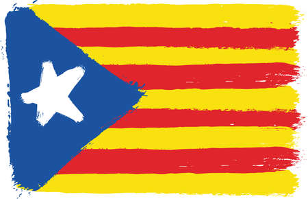 Catalonia Civil Flag Vector Hand Painted with Rounded Brushのイラスト素材