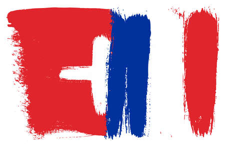 Switzerland Flag and France Flag Vector Hand Painted with Rounded Brushのイラスト素材