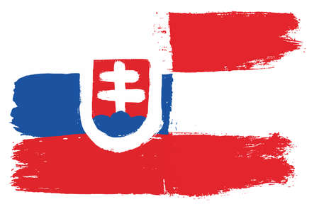 Slovakia Flag and Austria Flag Vector Hand Painted with Rounded Brushのイラスト素材
