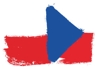 Poland Flag & Czech Republic Flag Vector Hand Painted with Rounded Brushのイラスト素材