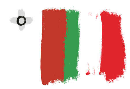 Malta Flag,   Italy Flag Vector Hand Painted with Rounded Brushのイラスト素材