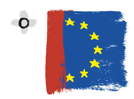 Malta Flag,   European Union Flag Vector Hand Painted with Rounded Brushのイラスト素材