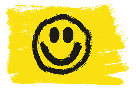 Smiley flag vector hand painted with rounded brush.のイラスト素材